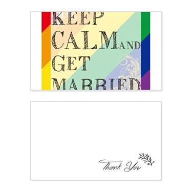 Imagem de LGBT Bandeira de arco-íris "Get Married" Cartão de agradecimento aniversário aniversário saudações casamento agradecimento