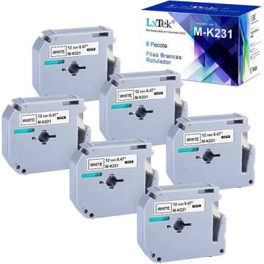 Imagem de Kit 6 Fitas Compatível Brother M-K231 MK231PT-80 12mm Escolha a Cor - 