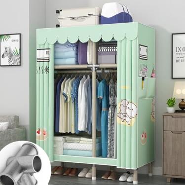 Imagem de Guarda-roupa De Roupas,armário Portátil,guarda-roupas De Tecido Para Quarto,85x45x170 Cm,trilhos Suspensos,prateleiras E 2 Bolsos Laterais,grande Capacidade Para Quarto,sala, C, 150x45x170cm