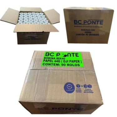 Imagem de 90 Bobinas Térmicas 80x40 Para Cupom Fiscal Impressora PDV, SAT, NFCe 