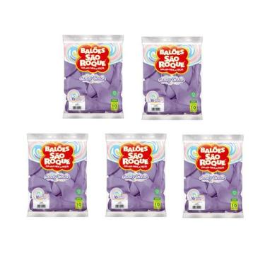 Imagem de Balão de Festa Látex Candy Colors 16''40cm - Lilás - 5 pacotes - 50 un