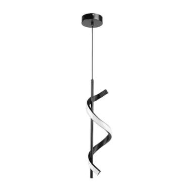 Imagem de Luminária de Teto LED Moderna Duas Peças – Lustre de Teto Espiral e Circular Ajustável, Plafon para Sala, Quarto, Cozinha e Corredor – 3 Cores de Luz 127V/220V(Candelabro - Preto (110-220V),1 PCS)