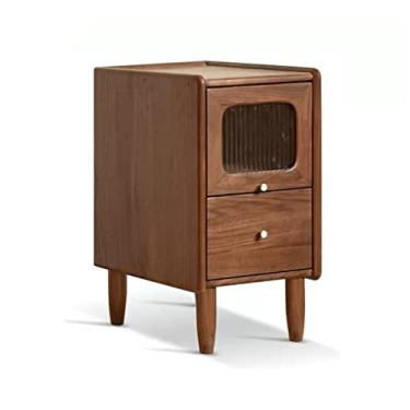 Imagem de URGDWEKJY Sofá, mesa de cabeceira interna, simples, retrô, armário de cabeceira, pequeno apartamento, sala de estar, quarto, armário de armazenamento ultra estreito, mesa pequena