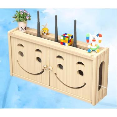Imagem de Prateleiras de roteador caixa de armazenamento caixa de armazenamento router cabos de prateleira montados na parede caixa de prateleira WiFi router WiFi oculto prateleira WiFi, A-48 x 24 cm