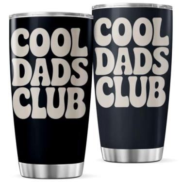 Imagem de CUBICER Cool Dads Club Design Copo de aço inoxidável de 590 ml para presentes dos pais, caneca de viagem de café para dia dos pais, presente de aniversário, garrafa de chá gelada com isolamento