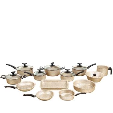 Imagem de Jogo Conjunto de Panelas Antiaderente 13 Peças Tampa de Vidro (13 Bianco)