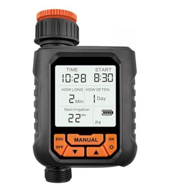 Imagem de Yosoo Temporizador de Aspersão, Temporizador de água Externo Programável para Mangueira de Jardim Com Tela LCD Grande e Sensor de Chuva, de Irrigação Automático (Com sensor de chuva)