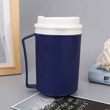Imagem de KUIDAMOS Tampa Isolada do Snorkel Caneca 500ml para o Recipiente Líquido Quente e Frio Bebida Dos Idosos Punho Fácil de Agarrar Com Copo Azul Seguro Máquina de Lavar Louça