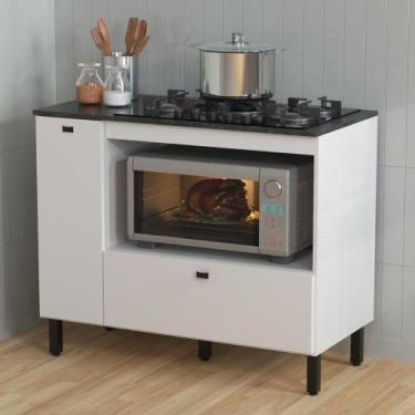 Imagem de Balcão Cozinha Cooktop 5 Bocas E Forno/micro-ondas 99,7cm Multimóveis 