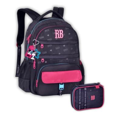 Imagem de Kit Mochila Rebecca Bonbon Costas Meninas E Estojo Box Kids, Preto