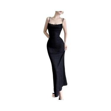 Imagem de Vestido Maxi Elegante Com Detalhes Em Renda Para Mulheres, Decote Quad
