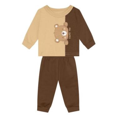 Imagem de Conjunto bebê menino de ursinho Brandili Baby, Amarelo, P