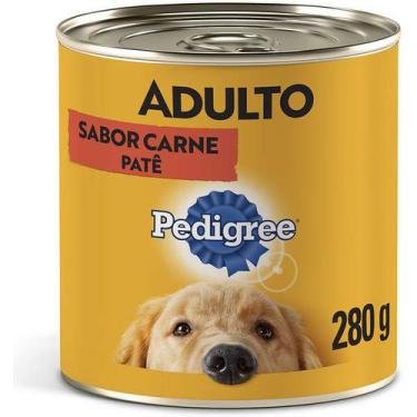 Imagem de Ração Úmida Pedigree Lata Para Cães Adultos Sabor Carne Patê 280G