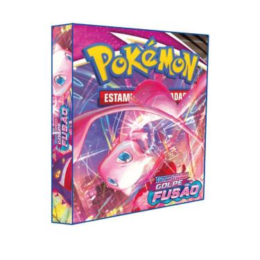 Imagem de Álbum Pasta Fichário Pokemon Espada e Escudo Golpe e Fusão Rosa Reforçado Capa Dura Colecionar Cards