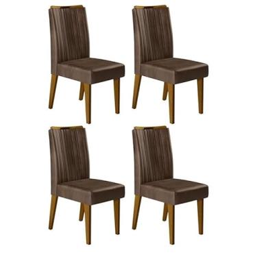 Imagem de Conjunto 4 Cadeiras Lara Canela/marrom Café - Pr Móveis