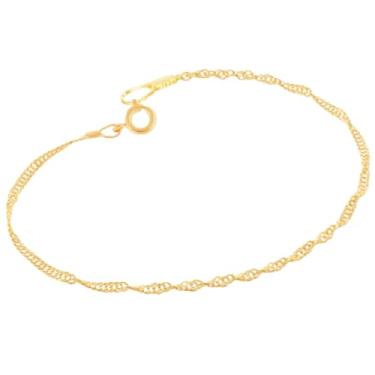 Imagem de Pulseira Rommanel Banhado Ouro Fio Singapura 19cm 550417