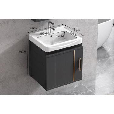 Imagem de Gabinete Preto Para Banheiro Em Aluminio Vulcanizado - Hch