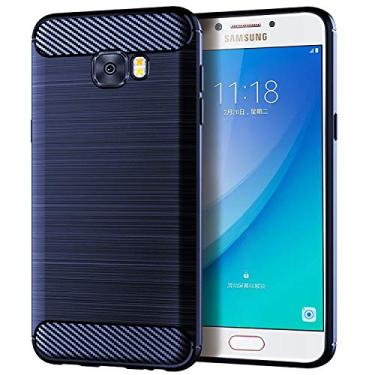 Imagem de Capa para Samsung Galaxy C5 Pro, sensação macia, proteção total, anti-arranhões e impressões digitais + capa de celular resistente a arranhões para Samsung Galaxy C5 Pro