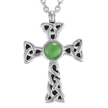 Imagem de YTIYT Colar para cinzas Urna Colar de Aço Inoxidável Cruz Perfume Frasco Pingente Ossos Memorial Pingente, Aço inoxidável, não conhecido