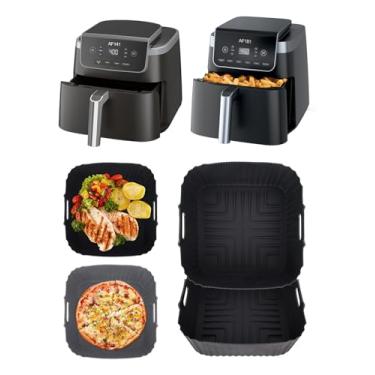 Imagem de Forro de silicone para fritadeira de ar quadrada para Ninja AF141 5Qt/Ninja AF181 6,5 Qt/Ninja Crispi recipiente de 4 litros, inserção reutilizável para cesta de cozimento de airfryer | antiaderente |