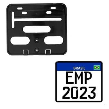 Imagem de Suporte De Placa Moto Modelo Universal Mercosul Protetor Moldura - New