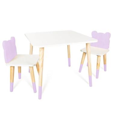 Imagem de Kit Mesa e 2 Cadeiras Infantil Urso - Eita Casa Perfeita, Lilás