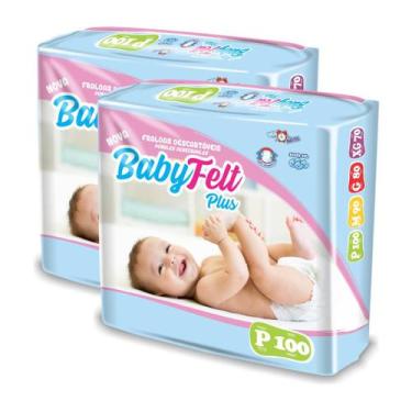 Imagem de Kit 2 Fralda Infantil Baby Felt Plus Direto Da Fábrica, P
