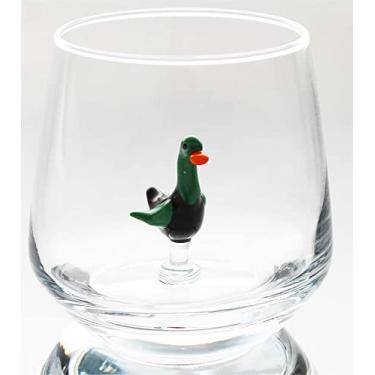 Imagem de HeguSun Copo de vidro 3D com pato fofo dentro, estatueta de animal de vidro feita à mão, vidro sem haste para água, vinho, leite, bebidas, presente de Páscoa para meninos, meninas e crianças (pato)