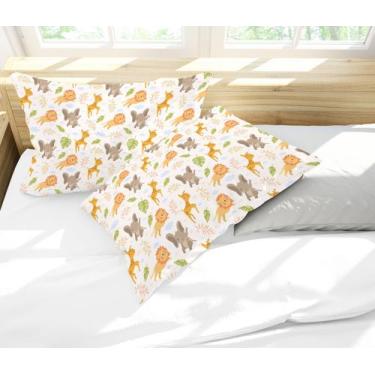 Imagem de Par de Fronhas Estampa Safari Cute Folhas - Core Decore