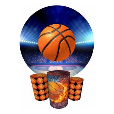 Imagem de Trio Capas Cilindro + Painel Redondo 1,50m Basquete - Fadrix, Basquete