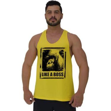 Imagem de Regata Menos Cavada Masculina MXD Conceito Monkey Like A Boss, Amarelo