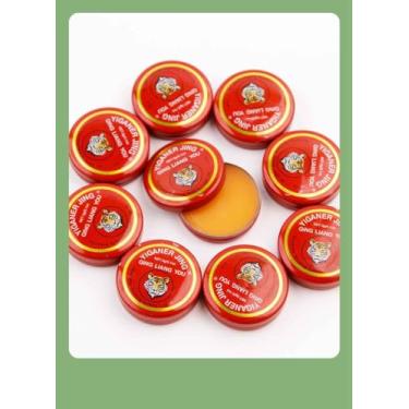 Imagem de QINGFANGLI Bálsamo chinês Tiger Head mentol Balm com o efeito de aliviar dores de cabeça, insolação, enjoo de movimento e prevenção de picadas de mosquito. 2,8 g, pacote com 10 unidades/caixa
