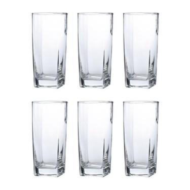 Imagem de Conjunto Com 6 Copos Vidro Bali Quadrado 320ml Transparente - PRATICAS