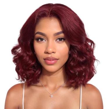 Imagem de Peruca Silky Bob Body Wave 35 cm 99J Dark Burgundy 230% de densidade -