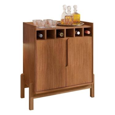 Imagem de Aparador Barzinho Lizz Com Adega 2 Portas Cedro - Casa D Cedro