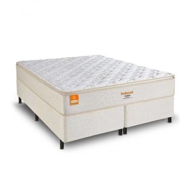 Imagem de Conjunto Box Inducol Colchão King Size Athens Cbp Colchões Branco