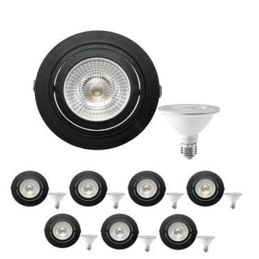 Imagem de 8 Spot Embutir Face Plana PAR30 + 1 Lâmpada LED 10W 6500K E27 - SAVE E