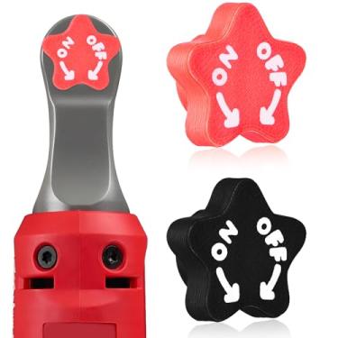 Imagem de ESLINOP Interruptor de catraca magnética, pacote com 2 (vermelho e preto – padrão) – Botões reversíveis impressos em 3D para catracas sem fio de 9,5 mm – Ímãs duplos fortes – Punho Pentágono – 2,8 cm