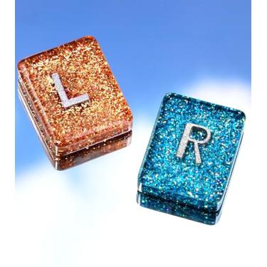 Imagem de Plifal Marcadores de raio X com iniciais de chumbo - marcadores de raios-X Glod & Blue em radiologia de resina, incluem fitas adesivas reutilizáveis para enfermeira radiologista carretel amigo, fácil