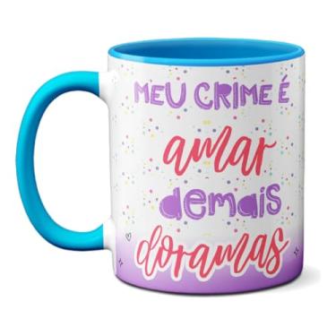 Imagem de Caneca Meu Erro É Amar Demais Doramas Fã Dorameira Fofa (Azul)