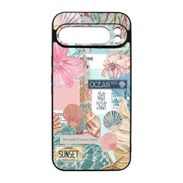 Imagem de qizjio Capa de telefone costeira colagem à prova de choque capa protetora de concha do oceano para Google Pixel 9 Pro XL