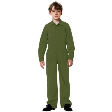 Imagem de Fantasia infantil AOBUTE Halloween One Piece Suit Army Green