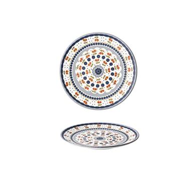 Imagem de Prato de serviço prato de jantar de cerâmica com cópia colorida chinesa pratos de jantar redondos de porcelana para restaurante prato de salada de carne bovina pratos seguros para micro-ondas (cor: E)