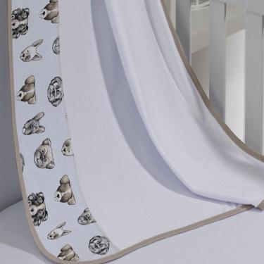 Imagem de Cueiro Simples Tecebem Baby Agnes Malha Estampado Kinder 80cmx90cm Bege