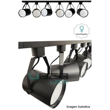 Imagem de Kit Trilho Eletrificado 1M Preto 4 Spot Par30 Led Amarela - Pix Ilumin