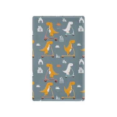 Imagem de SEHANY Capa de tomada de parede de dinossauro engraçado não utilizada, tamanho padrão e à prova de calor, placas decorativas para decoração de escritório doméstico (11,5 cm x 7 cm)