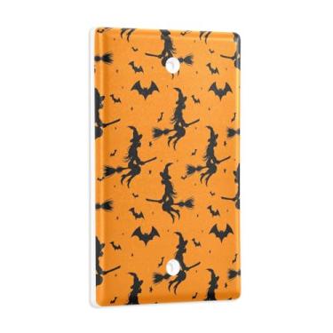 Imagem de Blueangle Placa de parede decoradora de capa em branco, tamanho padrão, 1 gangue Halloween Witches Switch Cover para quarto de escritório em casa, 4,53 x 2,76 polegadas (3)