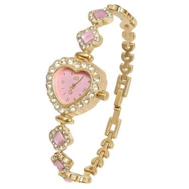 Imagem de Relógio Feminino Coração Brilhante Leve Pequeno Delicado - DHP