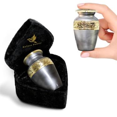 Imagem de Solace Forever Urnas De Cremação Para Cinzas Homens E Mulheres Adultos - Urna Humanas Funerárias Homenageie Seu Ente Querido Com Uma Memorial (Cinza, Pequena)