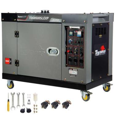 Imagem de Gerador de energia 7 Kva a diesel cabinado bivolt partida elétrica com